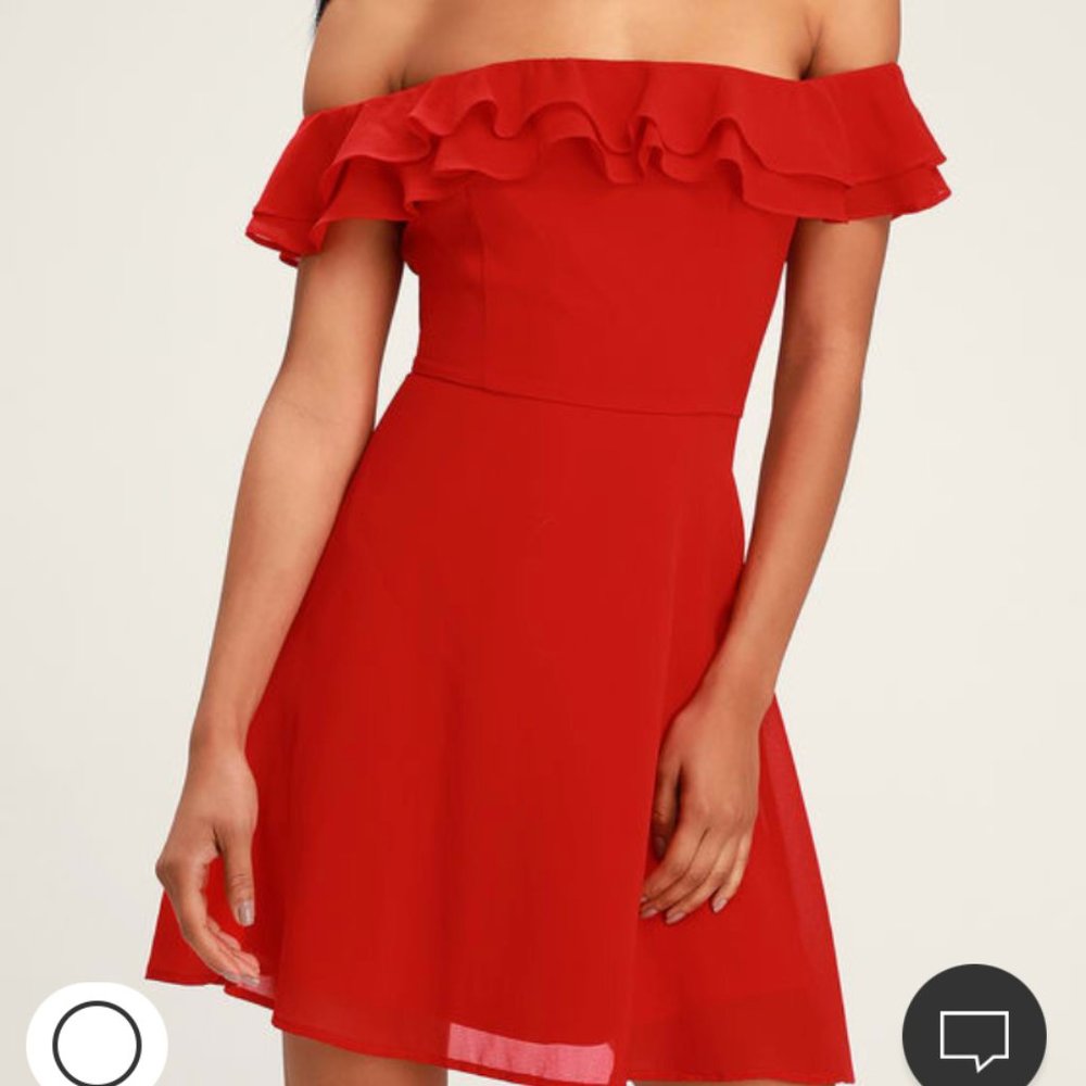 Red Off the Shoulder Dress
